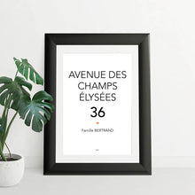 Charger l&#39;image dans la galerie, Affiche Adresse Famille personnalisable
