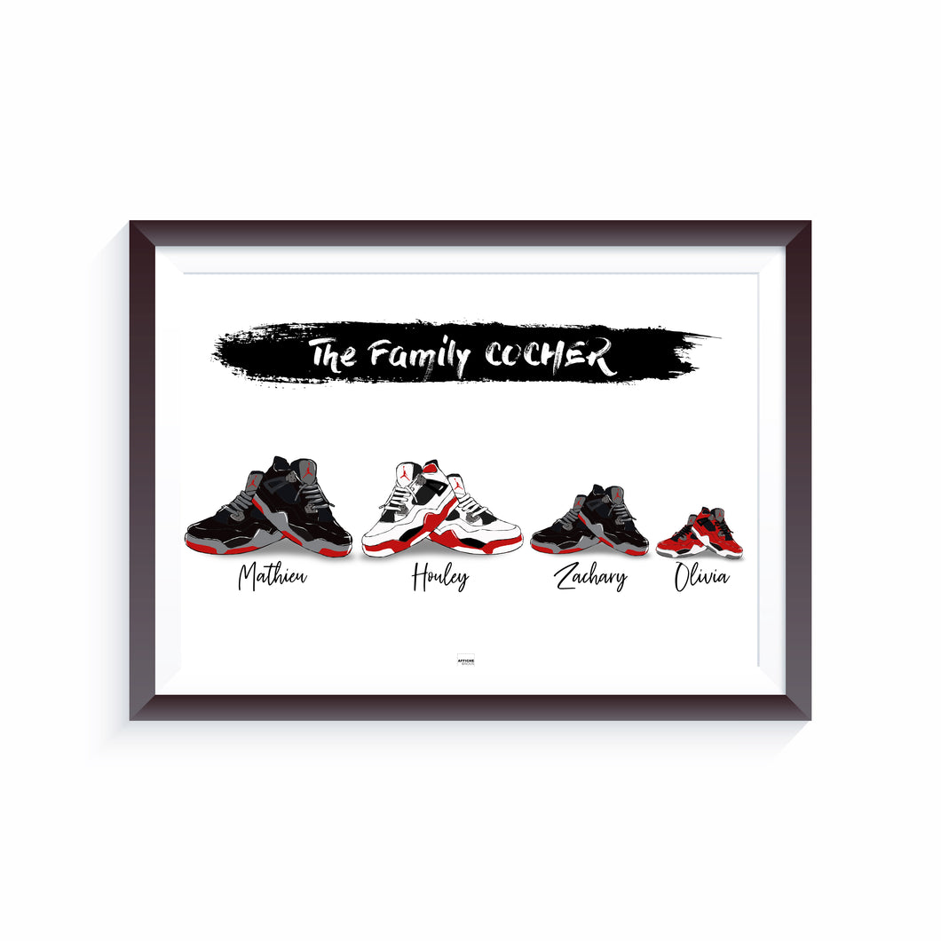 Affiche Basket Famille Personnalisée Jordan