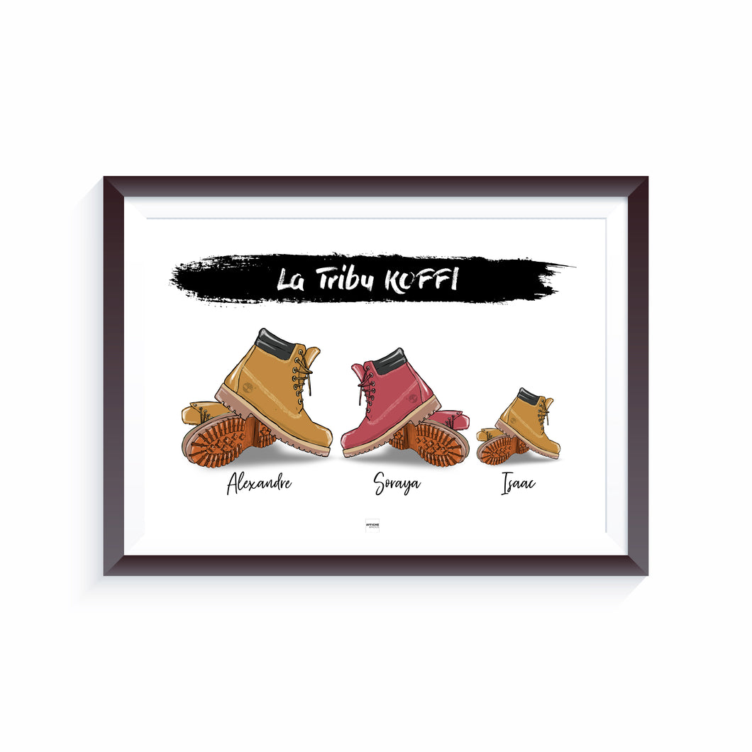 Affiche Basket Famille Personnalisée Timberland